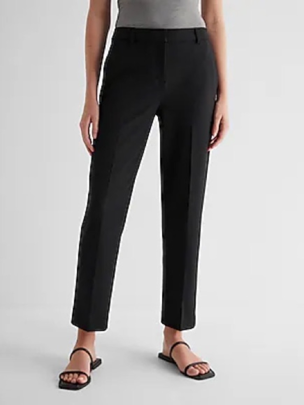 Express Editor Black Straight Ankle Super High Rise Pants 12R NWT